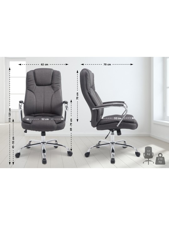 Chaise de bureau BIG Xanthos en tissu, gris foncé Chaise de bureau BIG Xanthos en tissu, gris foncé