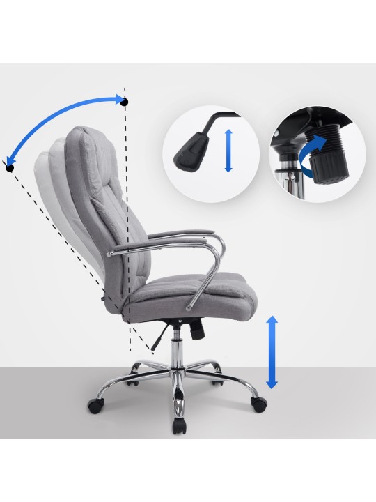 Chaise de bureau BIG Xanthos en tissu, gris Chaise de bureau BIG Xanthos en tissu, gris