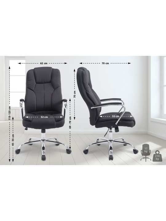 Chaise de bureau BIG Xanthos en tissu, noir Chaise de bureau BIG Xanthos en tissu, noir
