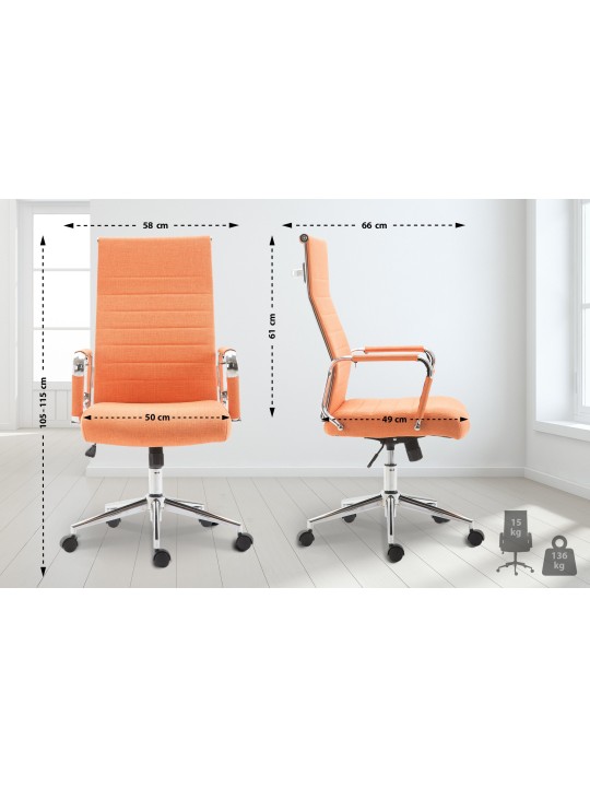 Chaise de bureau Columbus tissu, orange Chaise de bureau Columbus tissu, orange
