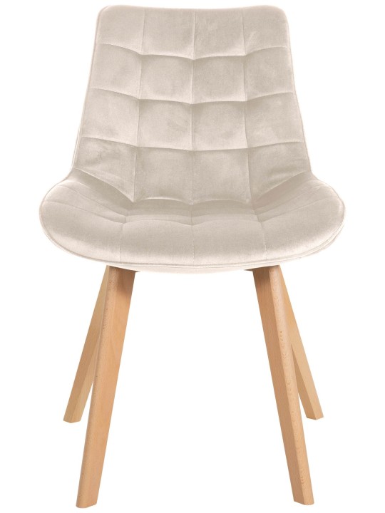 Chaise Brook velours, crème