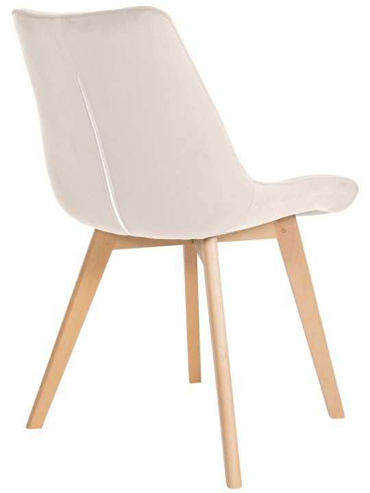 Chaise Brook velours, crème