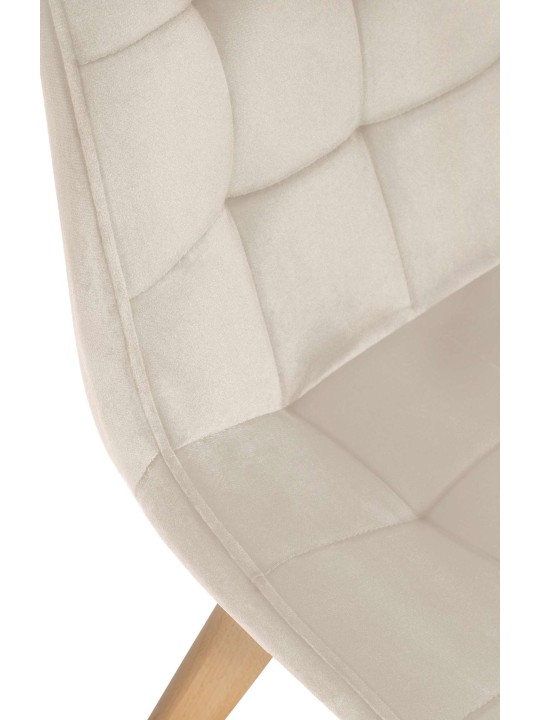 Lot de 2 chaises Brook velours, crème