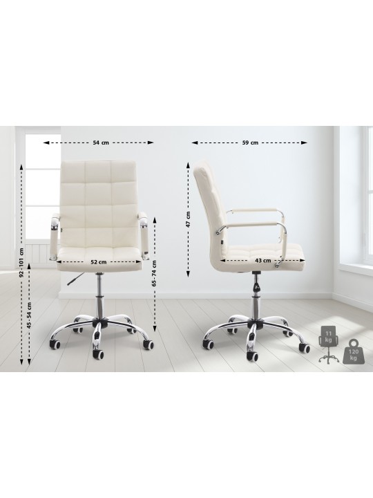 Chaise de bureau Deli V2, blanc