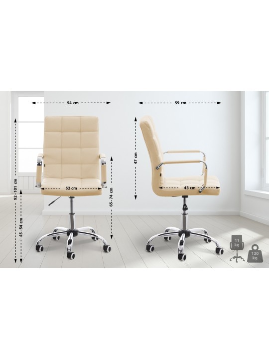 Chaise de bureau Deli V2, crème