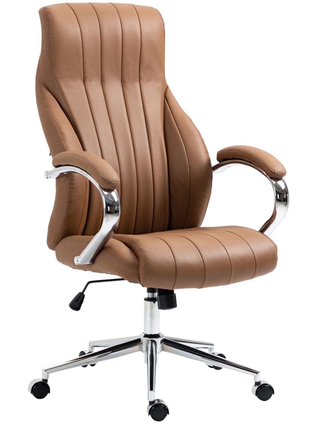 Chaise de bureau Wigan cuir véritable, brun clair