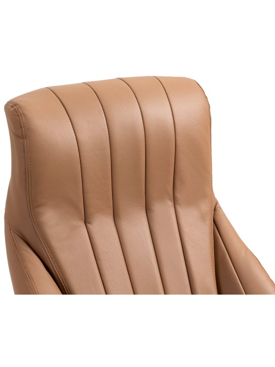 Chaise de bureau Wigan cuir véritable, brun clair