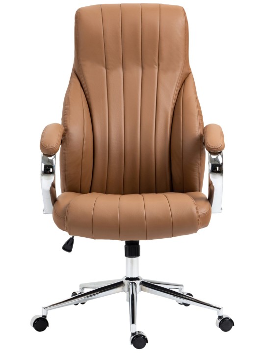 Chaise de bureau Wigan cuir véritable, brun clair