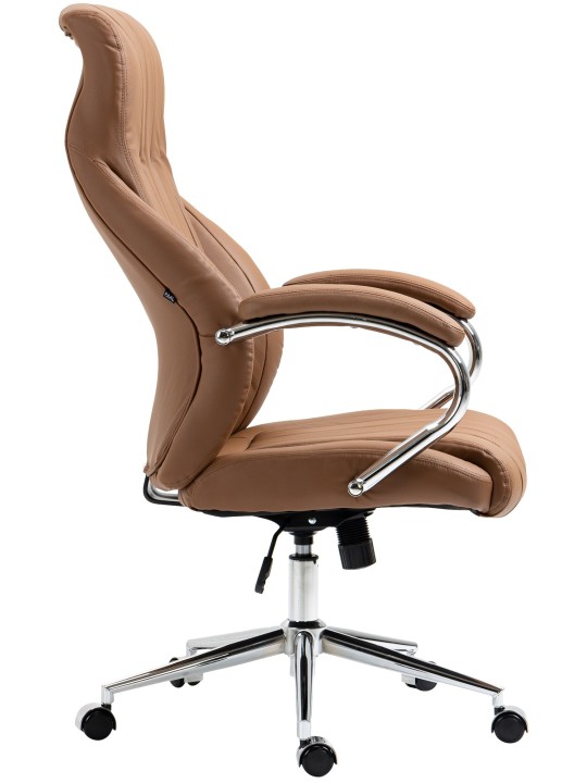 Chaise de bureau Wigan cuir véritable, brun clair