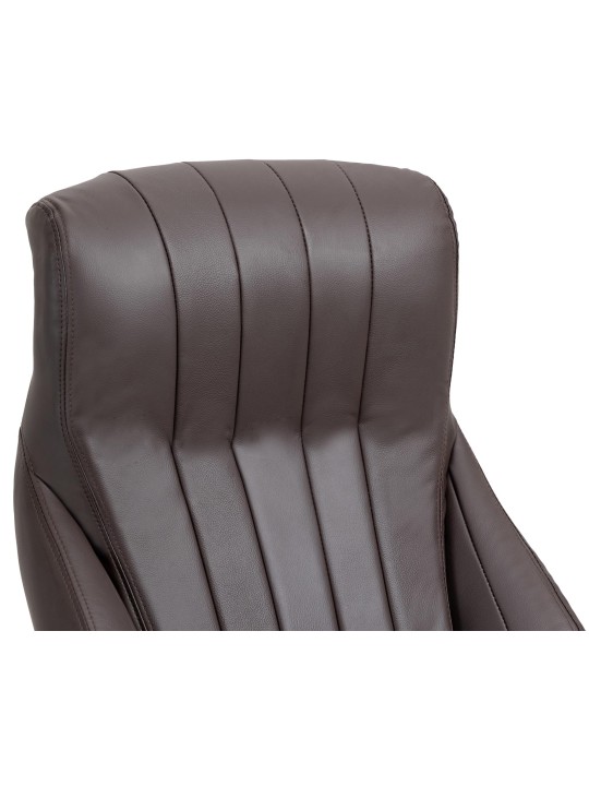 Chaise de bureau Wigan cuir véritable, brun