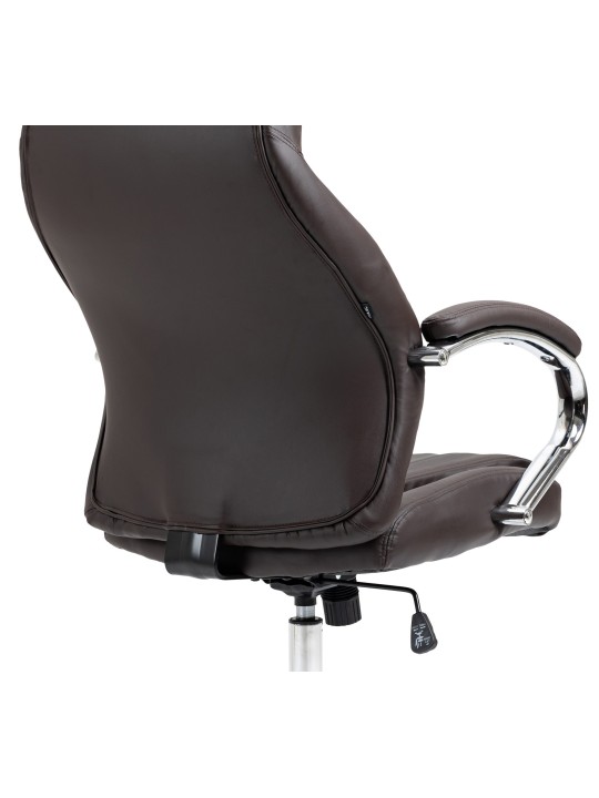 Chaise de bureau Wigan cuir véritable, brun