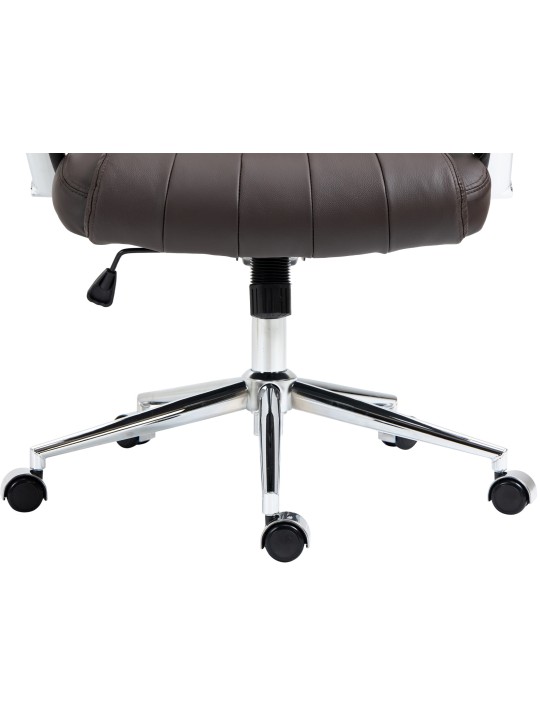 Chaise de bureau Wigan cuir véritable, brun