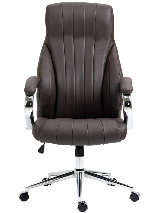 Chaise de bureau Wigan cuir véritable, brun