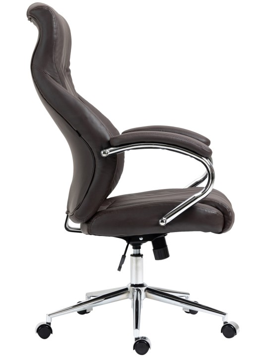 Chaise de bureau Wigan cuir véritable, brun