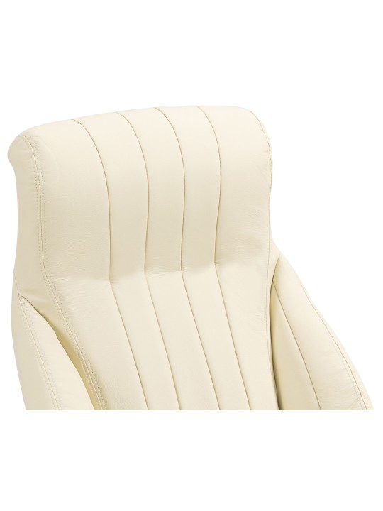 Chaise de bureau Wigan cuir véritable, crème