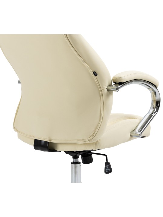 Chaise de bureau Wigan cuir véritable, crème