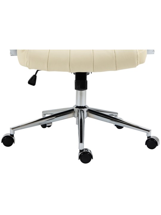 Chaise de bureau Wigan cuir véritable, crème