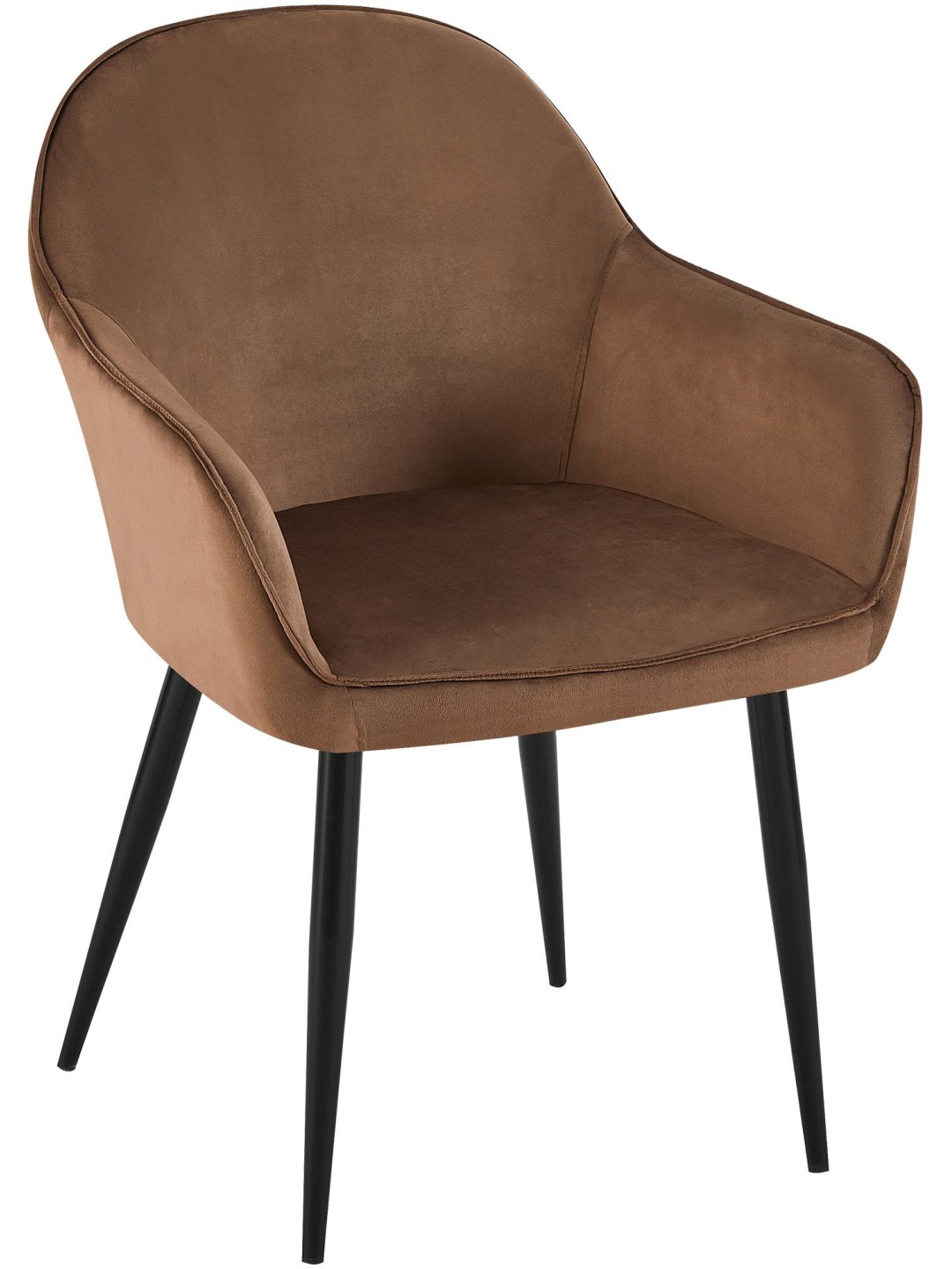 Chaise de salle à manger en velours Boise, brun