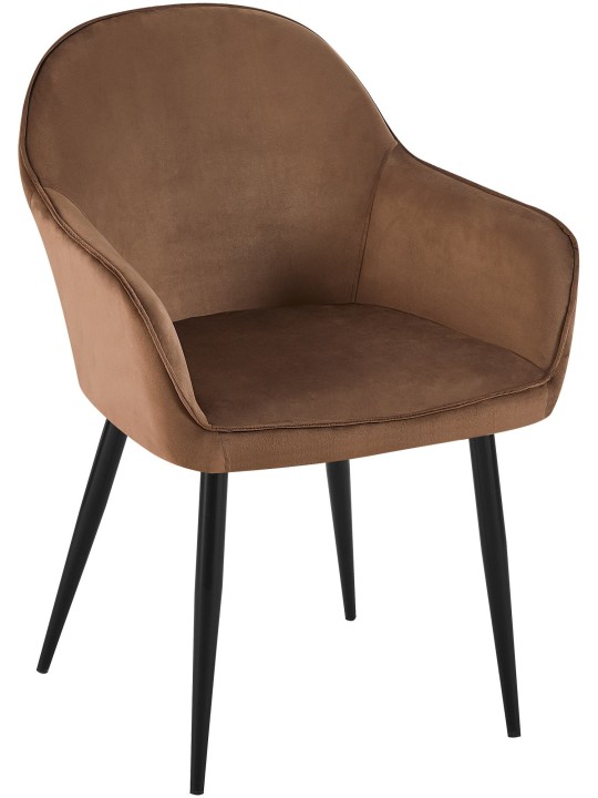 Chaise de salle à manger en velours Boise, brun Chaise de salle à manger en velours Boise, brun