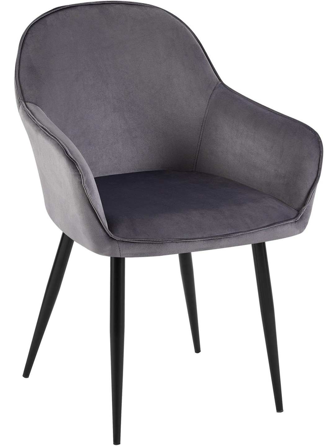 Chaise de salle à manger en velours Boise, gris foncé