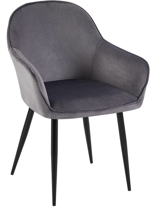 Chaise de salle à manger en velours Boise, gris foncé Chaise de salle à manger en velours Boise, gris foncé