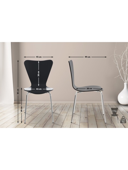 Chaise visiteur Calisto, noir