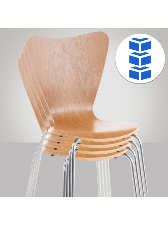 Chaise visiteur Calisto, chêne