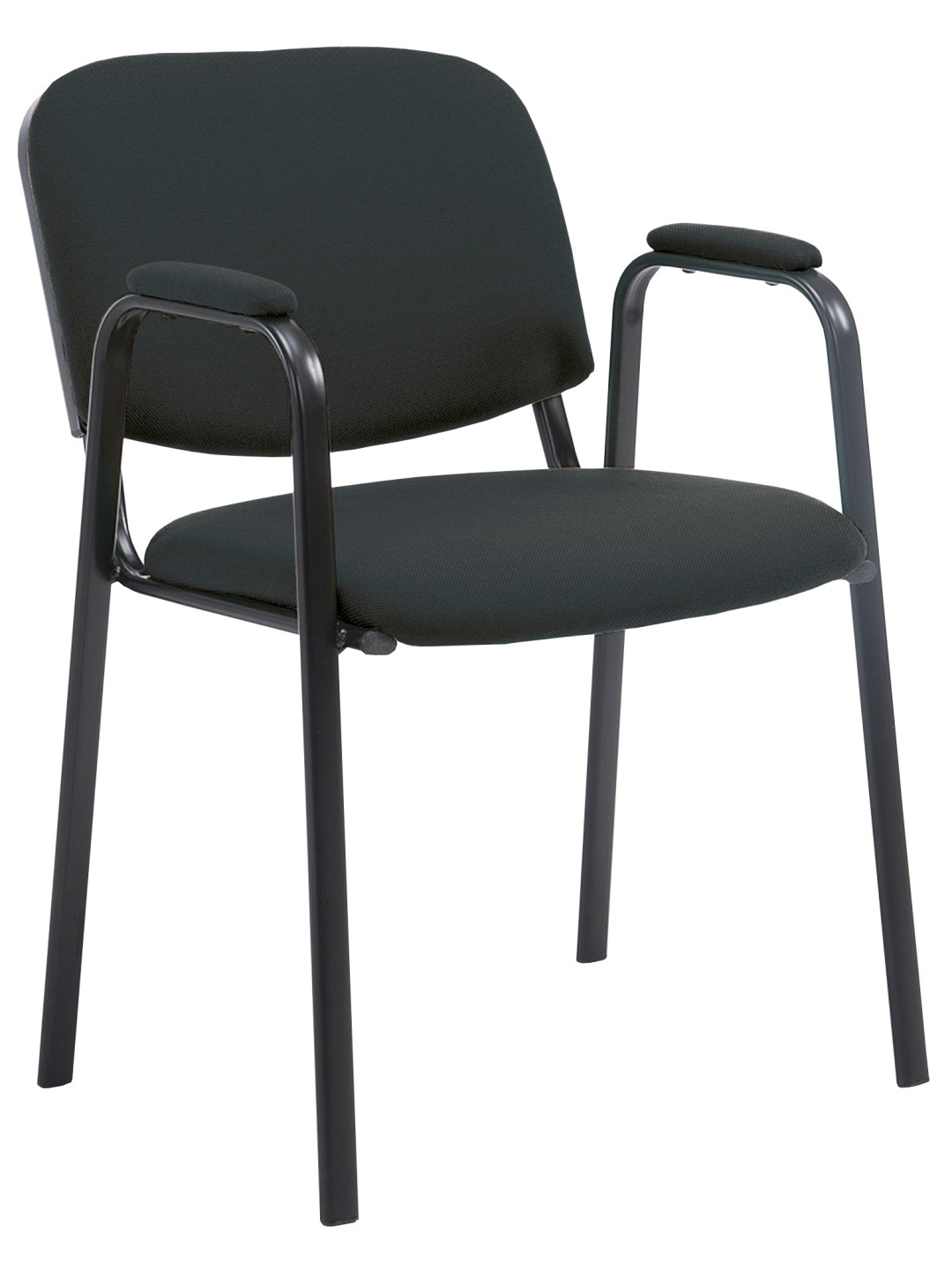 Chaise visiteur Ken PRO tissu, noir