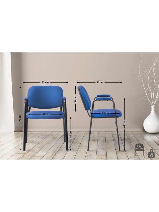 Chaise visiteur Ken PRO tissu, bleu Chaise visiteur Ken PRO tissu, bleu