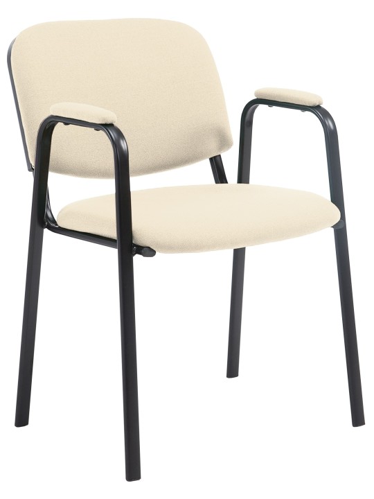Chaise visiteur Ken PRO tissu, crème