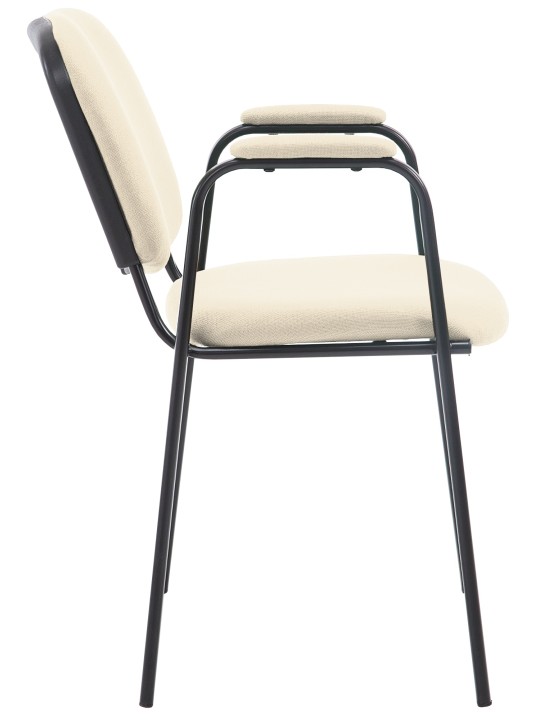 Chaise visiteur Ken PRO tissu, crème