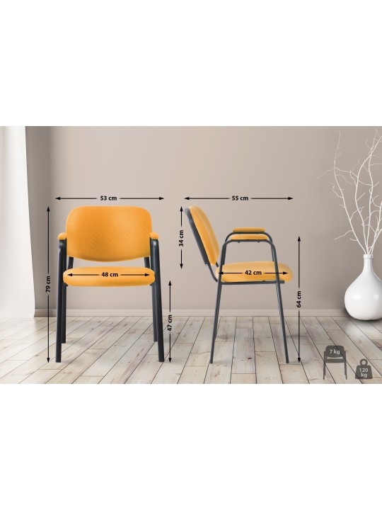 Chaise visiteur Ken PRO tissu, orange