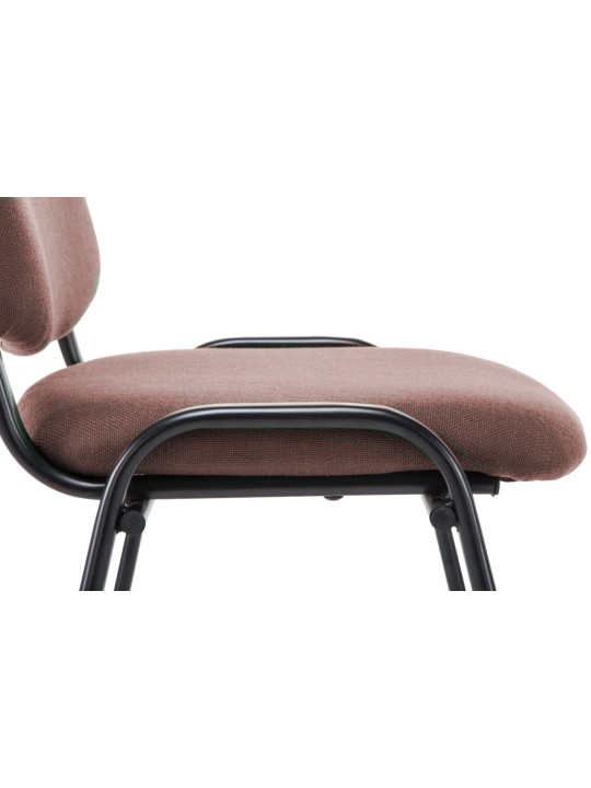 Chaise visiteur Ken V2 en tissu, brun