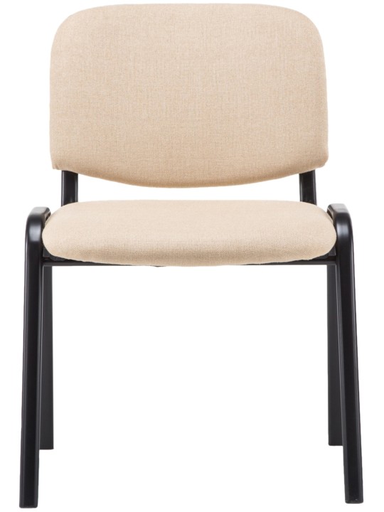 Chaise visiteur Ken V2 en tissu, crème