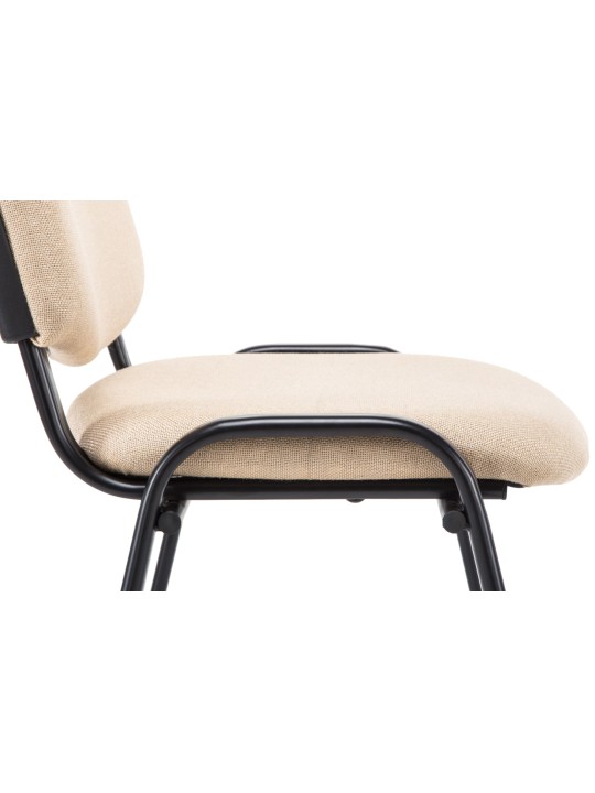 Chaise visiteur Ken V2 en tissu, crème