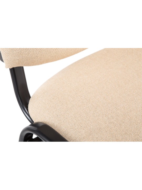 Chaise visiteur Ken V2 en tissu, crème