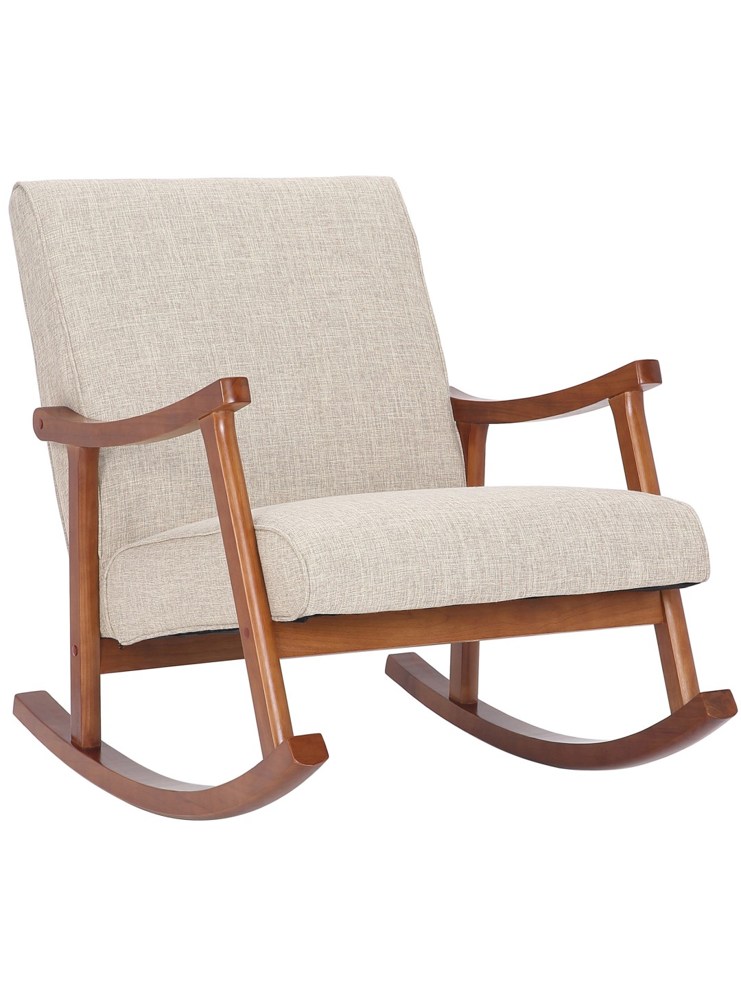 Chaise à bascule Morelia tissu noyer, crème