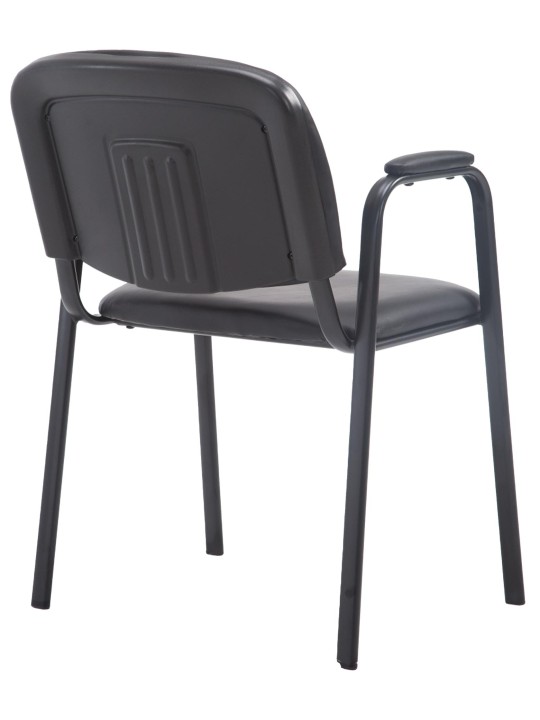 Chaise visiteur Ken PRO cuir artificiel, noir