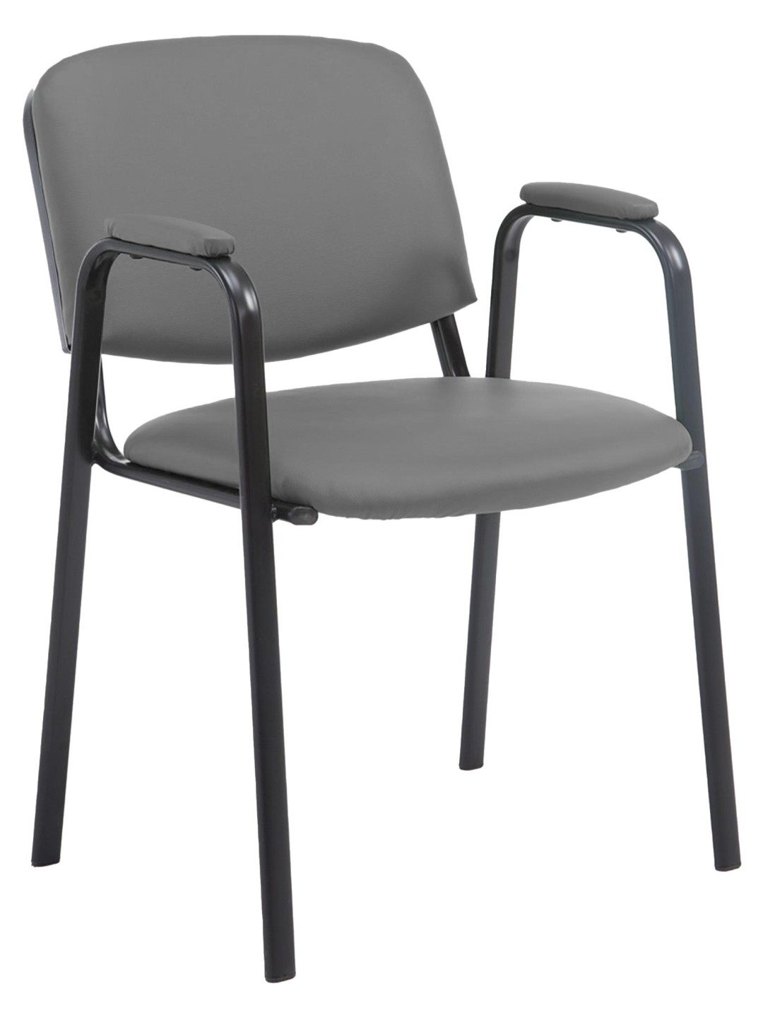 Chaise visiteur Ken PRO cuir artificiel, gris