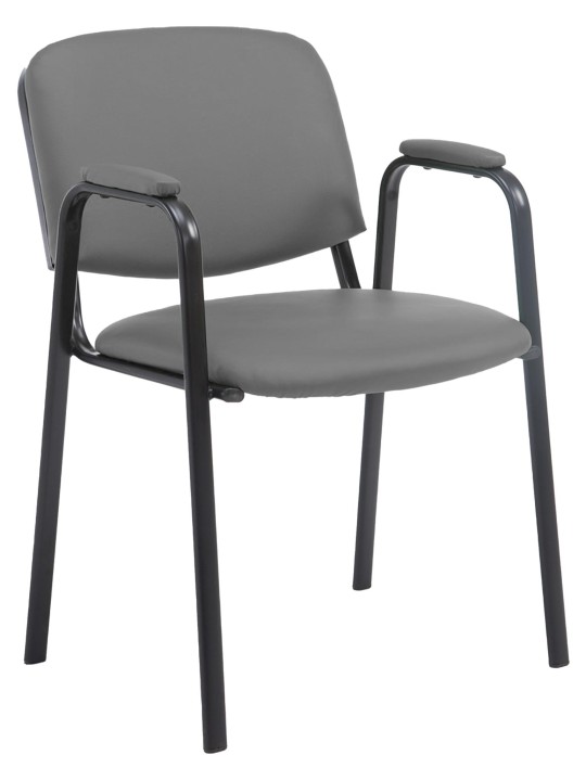 Chaise visiteur Ken PRO cuir artificiel, gris Chaise visiteur Ken PRO cuir artificiel, gris