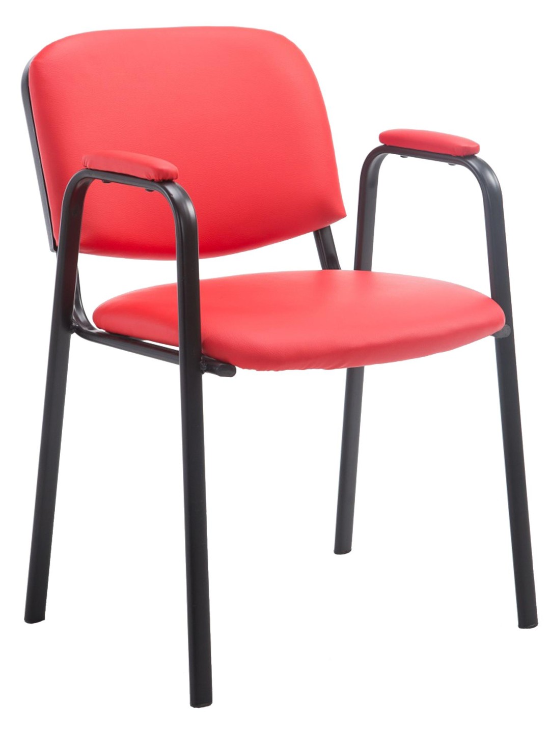 Chaise visiteur Ken PRO cuir artificiel, rouge