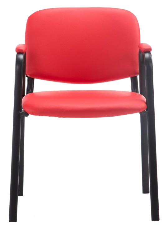 Chaise visiteur Ken PRO cuir artificiel, rouge