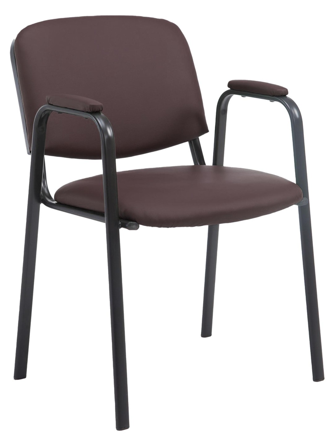 Chaise visiteur Ken PRO cuir artificiel, brun