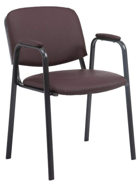 Chaise visiteur Ken PRO cuir artificiel, brun