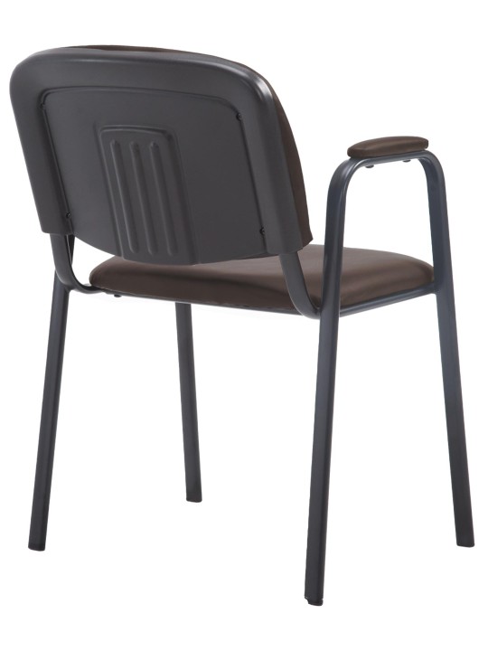 Chaise visiteur Ken PRO cuir artificiel, brun