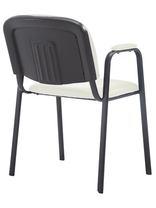 Chaise visiteur Ken PRO cuir artificiel, crème