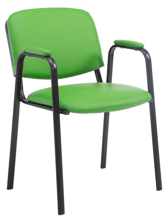 Chaise visiteur Ken PRO cuir artificiel, vert