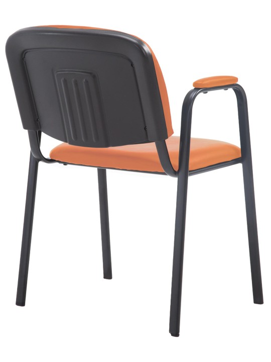 Chaise visiteur Ken PRO cuir artificiel, orange