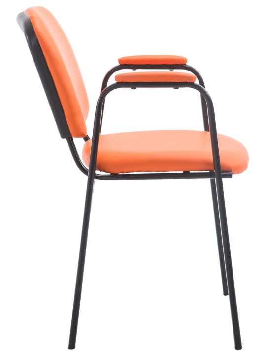 Chaise visiteur Ken PRO cuir artificiel, orange