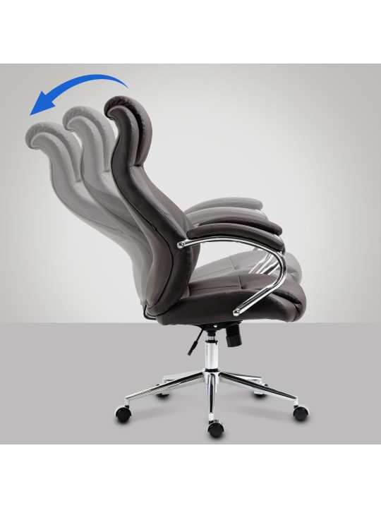 Chaise de bureau Salford cuir véritable, brun